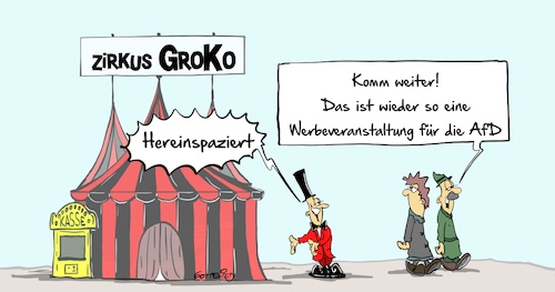 Cartoon: Zirkus (medium) by Marcus Gottfried tagged groko,spd,zirkus,afd,cdu,csu,koalitionsverhandlungen,koalition,werbung,werbeveranstaltung,marcus,gottfried,cartoon,karikatur,groko,spd,zirkus,afd,cdu,csu,koalitionsverhandlungen,koalition,werbung,werbeveranstaltung,marcus,gottfried,cartoon,karikatur