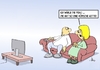 Cartoon: die Kette (small) by Marcus Gottfried tagged kette,paar,couch,sofa,ehepaar,tv,fernseher,fernbedienung,spot,politik,kanzler,duell,steinbrück,merkel,schmuck,hübsch,aussehen,kosmaetik,grund