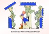 Cartoon: Schutzschild (small) by Marcus Gottfried tagged usa,europa,nato,raketen,schutzschild,abwehr,russland,angriff,schild,schirm,verteidigung,kosten,soldat,uncle,sam,finanzen,schulden