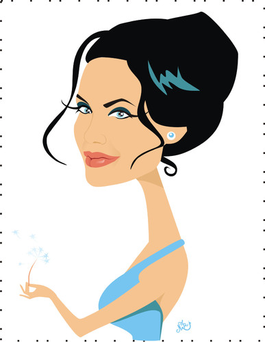 Cartoon: Angelina Jolie (medium) by Nicoleta Ionescu tagged angelina,jolie