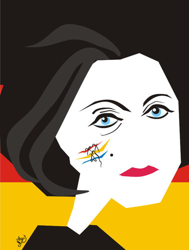 Cartoon: Herta Muller (medium) by Nicoleta Ionescu tagged herta,muller,nobel,prize,literature,germany,romania