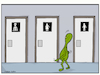Cartoon: Aliens have needs (small) by matan_kohn tagged alien,space,science,sciencefiction,toilets,doors,funny,caretoon,caricature,meme,illustration,drawing,painting