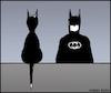 Cartoon: cat and bat (small) by matan_kohn tagged batman,cat,cats,funny,comics