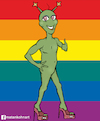 Cartoon: sexy gay alien (small) by matan_kohn tagged gay,gayboy,gaypride,pride,homo,transgender,sexy,funny,alien,space,flag,lady,alf,cricature,rainbow,green,illustration,digitalart,artwork
