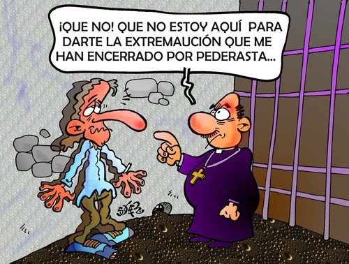 Cartoon: PROBLEMAS EN LA IGLESIA CATOLICA (medium) by SOLER tagged iglesia,carcel,pederasta