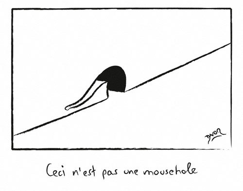 Cartoon: Ceci nest pas une mousehole (medium) by Davor tagged mousehole,magritte,surrealism,homage