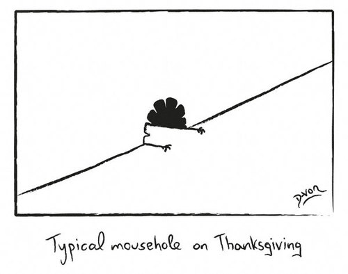 Cartoon: Happy Thanksgiving! (medium) by Davor tagged mousehole,thanksgiving