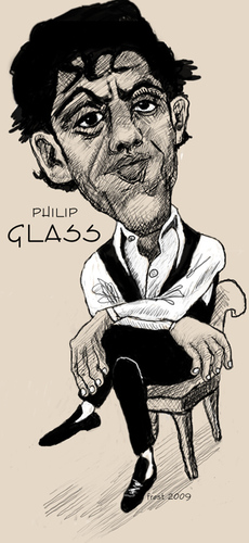 Cartoon: Philip Glass (medium) by frostyhut tagged philip,glass,composer,american,film,score,music