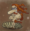 Cartoon: Birth of Venus a la Llobet (small) by frostyhut tagged venus botticelle llobet gerardo italian shell birth
