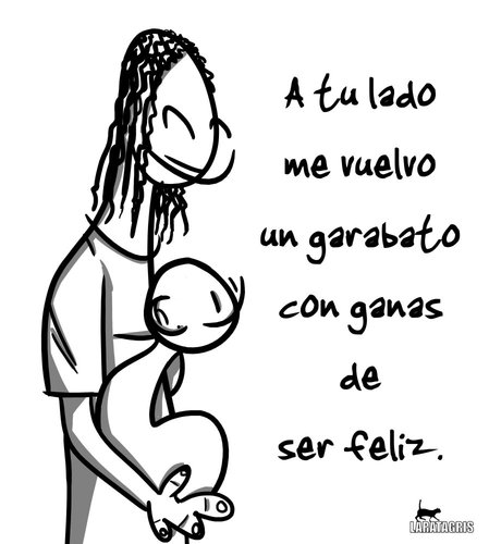 Cartoon: Garabatos Felices (medium) by LaRataGris tagged laratagris,garabatos,bebe,felicidad