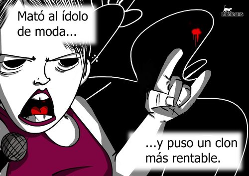 Cartoon: idolos de paso (medium) by LaRataGris tagged idolos,musica