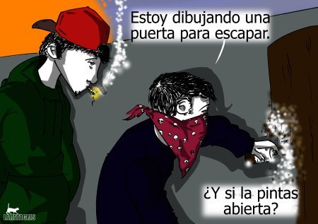 Cartoon: liberarse (medium) by LaRataGris tagged laratagris,liberarse,puerta,dibujo