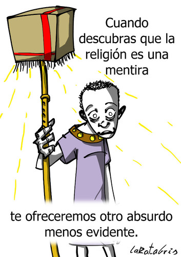 Cartoon: Vender mentiras (medium) by LaRataGris tagged religion