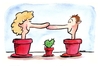 Cartoon: Beziehung - Relationship (small) by Kossak tagged liebe love beziehung relationship herz heart kaktus cactus blumentopf flowerpot nase nose