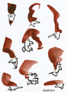 Cartoon: Frisurentrends (small) by Kossak tagged frisur,friseur,haare,köpfe,mode,trend,fön