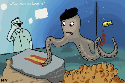 Cartoon: Octopaul (medium) by flintstone73 tagged paul,octopus,krake,kuenstler,artist,soccer,orakel,oracle,tinte