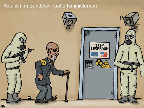 Cartoon: TTIP Leseraum (medium) by flintstone73 tagged ttip,leseraum,reading,room,lesen,gabriel,geheim,secret