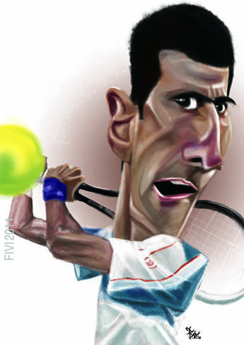 Cartoon: Novak Djokovic Caricature (medium) by Fivi tagged caricature,djokovic,novak