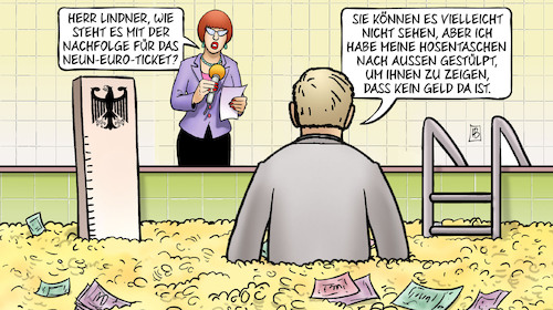 Cartoon: 9-Euro-Ticket-Nachfolge (medium) by Harm Bengen tagged finanzminister,lindner,fdp,interview,schwimmbad,geld,nachfolge,neun,euro,ticket,hosentaschen,harm,bengen,cartoon,karikatur,finanzminister,lindner,fdp,interview,schwimmbad,geld,nachfolge,neun,euro,ticket,hosentaschen,harm,bengen,cartoon,karikatur