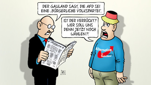 Cartoon: AfD-Volkspartei (medium) by Harm Bengen tagged gauland,afd,bürgerliche,volkspartei,verrückt,wählen,landtagswahlen,sachsen,brandenburg,zeitung,lesen,hut,harm,bengen,cartoon,karikatur,gauland,afd,bürgerliche,volkspartei,verrückt,wählen,landtagswahlen,sachsen,brandenburg,zeitung,lesen,hut,harm,bengen,cartoon,karikatur