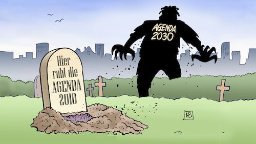 Cartoon: Agenda 2030 (medium) by Harm Bengen tagged agenda,2010,2030,cdu,wirtschaftsprogramm,monster,grab,friedhof,harm,bengen,cartoon,karikatur,agenda,2010,2030,cdu,wirtschaftsprogramm,monster,grab,friedhof,harm,bengen,cartoon,karikatur