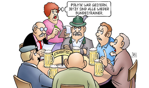 Cartoon: Alle Bundestrainer (medium) by Harm Bengen tagged politik,stammtisch,wirtin,bedienung,kellnerin,bestellung,bundestrainer,bekanntgabe,wm,fußball,kader,harm,bengen,cartoon,karikatur,politik,stammtisch,wirtin,bedienung,kellnerin,bestellung,bundestrainer,bekanntgabe,wm,fußball,kader,harm,bengen,cartoon,karikatur