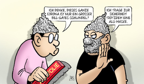 Cartoon: Alu-Maske (medium) by Harm Bengen tagged verschwörungstheorie,bill,gates,schwindel,alu,hut,maske,corona,coronavirus,ansteckung,pandemie,epidemie,krankheit,schaden,harm,bengen,cartoon,karikatur,verschwörungstheorie,bill,gates,schwindel,alu,hut,maske,corona,coronavirus,ansteckung,pandemie,epidemie,krankheit,schaden,harm,bengen,cartoon,karikatur