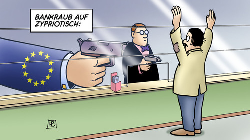 Cartoon: Bankraub auf Zypriotisch (medium) by Harm Bengen tagged bankraub,zypriotisch,bank,zypern,eu,europa,kleinsparer,abgabe,raub,erpressung,bankschalter,kunde,hilfspaket,schulden,kredite,rettungsschirm,troika,harm,bengen,cartoon,karikatur,bankraub,zypriotisch,bank,zypern,eu,europa,kleinsparer,abgabe,raub,erpressung,bankschalter,kunde,hilfspaket,schulden,kredite,rettungsschirm,troika,harm,bengen,cartoon,karikatur