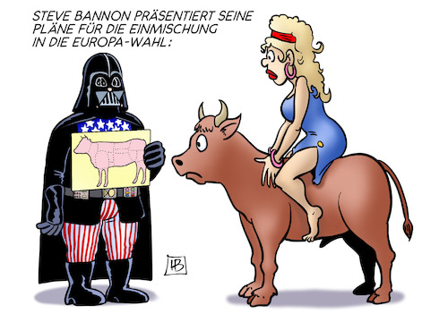 Cartoon: Bannon und Europa (medium) by Harm Bengen tagged steve,bannon,usa,pläne,einmischung,europa,wahl,stier,schlachten,rechtspopulismus,stiftung,harm,bengen,cartoon,karikatur,steve,bannon,usa,pläne,einmischung,europa,wahl,stier,schlachten,rechtspopulismus,stiftung,harm,bengen,cartoon,karikatur