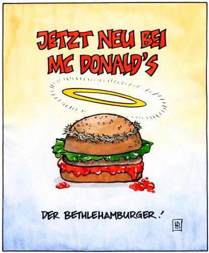 Cartoon: Bethlehamburger (medium) by Harm Bengen tagged bethlehamburger,bethlehem,hamburger,burger,fastfood,essen,imbiss,religion,jesus,shristus,weihnachten,dornenkrone,heiligenschein,weihnachten,weihnacht,familie,bescherung,geschenke,geschenk,tradition,kultur,heiligabend,jesus christus,religion,bibel,gott,bethlehem,hamburger,burger,fastfood,essen,imbiss,ernährung,nahrung,gastronomie,karte,menü,angebot,jahreszeit,saison,heiligenschein,krippe,mc donalds,restaurant,schnellrestaurant,jesus,christus,mc,donalds