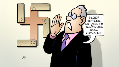 Cartoon: Bischof Rechts (medium) by Harm Bengen tagged bischof,rentzing,rechtsextrem,vergangenheit,evangelische,kirche,protestant,persönliches,kreuz,vergessen,rücktritt,harm,bengen,cartoon,karikatur,bischof,rentzing,rechtsextrem,vergangenheit,evangelische,kirche,protestant,persönliches,kreuz,vergessen,rücktritt,harm,bengen,cartoon,karikatur