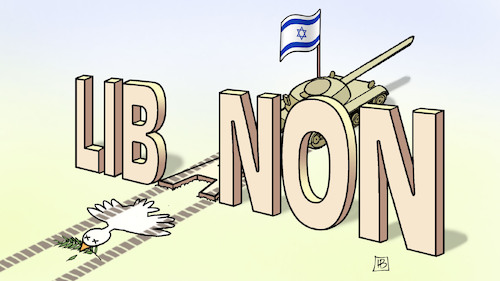 Cartoon: Bodenoffensive Libanon (medium) by Harm Bengen tagged bodenoffensive,libanon,israel,krieg,panzer,friedenstaube,tot,nahost,hisbollah,harm,bengen,cartoon,karikatur,bodenoffensive,libanon,israel,krieg,panzer,friedenstaube,tot,nahost,hisbollah,harm,bengen,cartoon,karikatur