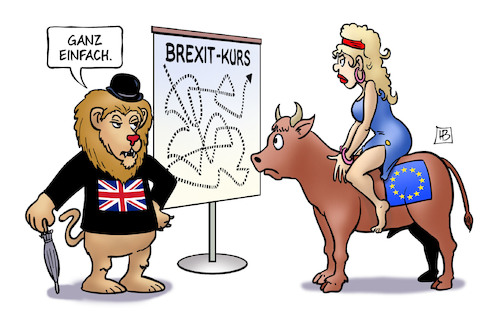 Cartoon: Brexit-Kurs (medium) by Harm Bengen tagged brexit,kurs,ganz,einfach,zick,zack,eu,europa,stier,loewe,austritt,chaos,uk,gb,karte,harm,bengen,cartoon,karikatur,brexit,kurs,ganz,einfach,zick,zack,eu,europa,stier,loewe,austritt,chaos,uk,gb,karte,harm,bengen,cartoon,karikatur