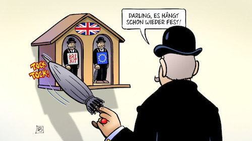 Cartoon: Brexit-Wetter (medium) by Harm Bengen tagged brexit,wetterhäuschen,schirm,gb,uk,hängepartie,harm,bengen,cartoon,karikatur,brexit,wetterhäuschen,schirm,gb,uk,hängepartie,harm,bengen,cartoon,karikatur