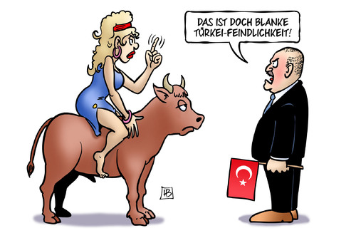 Cartoon: Cavusoglu und EU (medium) by Harm Bengen tagged cavusoglu,türkei,feindlichkeit,eu,europa,beitritt,visafreiheit,militärputsch,stier,aussenminister,finger,drohen,harm,bengen,cartoon,karikatur,cavusoglu,türkei,feindlichkeit,eu,europa,beitritt,visafreiheit,militärputsch,stier,aussenminister,finger,drohen,harm,bengen,cartoon,karikatur