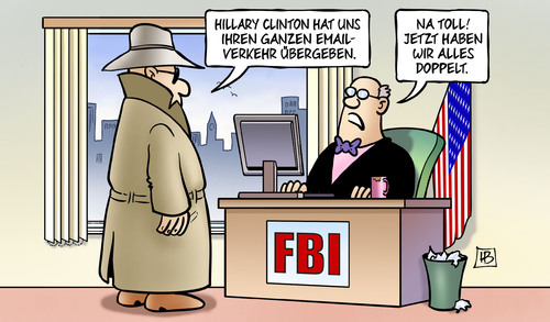 Cartoon: Clinton-Emails (medium) by Harm Bengen tagged hillary,clinton,email,verkehr,doppelt,server,geheimdienst,fbi,wahlkampf,usa,demokraten,harm,bengen,cartoon,karikatur,hillary,clinton,email,verkehr,doppelt,server,geheimdienst,fbi,wahlkampf,usa,demokraten,harm,bengen,cartoon,karikatur