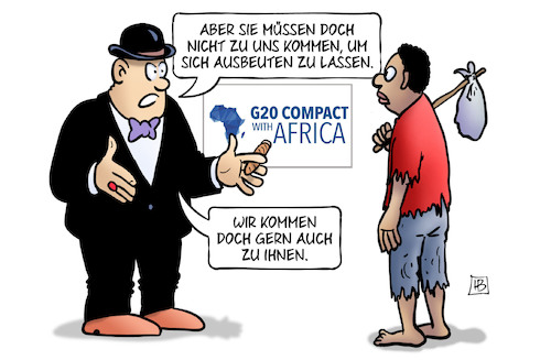 Cartoon: Compact with Africa (medium) by Harm Bengen tagged compact,with,africa,deutschland,industrie,wirtschaft,ausbeuten,ausbeutung,kapitalismus,kapitalist,flucht,entwicklungshilfe,harm,bengen,cartoon,karikatur,compact,with,africa,deutschland,industrie,wirtschaft,ausbeuten,ausbeutung,kapitalismus,kapitalist,flucht,entwicklungshilfe,harm,bengen,cartoon,karikatur