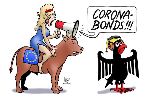 Cartoon: Corona-Bonds (medium) by Harm Bengen tagged corona,bonds,schulden,anleihen,europa,eu,stier,bundesadler,adler,megaphon,megafon,coronavirus,ansteckung,pandemie,epidemie,krankheit,schaden,harm,bengen,cartoon,karikatur,corona,bonds,schulden,anleihen,europa,eu,stier,bundesadler,adler,megaphon,megafon,coronavirus,ansteckung,pandemie,epidemie,krankheit,schaden,harm,bengen,cartoon,karikatur