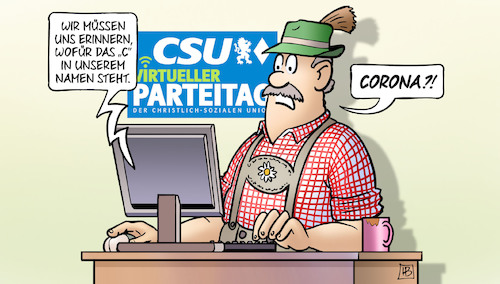 Cartoon: CSU-digital 2 (medium) by Harm Bengen tagged csu,analog,digitaler,parteitag,computer,bayern,corona,coronavirus,ansteckung,pandemie,epidemie,krankheit,schaden,harm,bengen,cartoon,karikatur,csu,analog,digitaler,parteitag,computer,bayern,corona,coronavirus,ansteckung,pandemie,epidemie,krankheit,schaden,harm,bengen,cartoon,karikatur