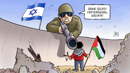 Cartoon: David und Goliath 2018 (medium) by Harm Bengen tagged david,goliath,selbstverteidigung,israel,palästina,gaza,proteste,tote,jerusalem,demonstrationen,harm,bengen,cartoon,karikatur,david,goliath,selbstverteidigung,israel,palästina,gaza,proteste,tote,jerusalem,demonstrationen,harm,bengen,cartoon,karikatur