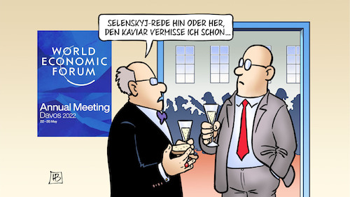 Cartoon: Davos-Kaviar (medium) by Harm Bengen tagged selenskyj,rede,kaviar,davos,weltwirtschaftsforum,wirtschaft,sekt,wef,russland,ukraine,krieg,harm,bengen,cartoon,karikatur,selenskyj,rede,kaviar,davos,weltwirtschaftsforum,wirtschaft,sekt,wef,russland,ukraine,krieg,harm,bengen,cartoon,karikatur