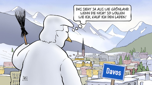 Cartoon: Davos kaufen (medium) by Harm Bengen tagged davos,weltwirtschaftsforum,schweiz,berge,grönland,trump,kaufen,harm,bengen,cartoon,karikatur,davos,weltwirtschaftsforum,schweiz,berge,grönland,trump,kaufen,harm,bengen,cartoon,karikatur