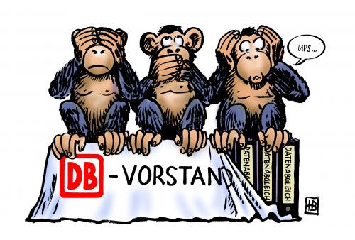 Cartoon: DB-Vorstand (medium) by Harm Bengen tagged db,vorstand,datenaffaere,datenabgleich,bespitzelung,mitarbeiter,verkehrsausschuss,tiefensee,mehdorn,affen,db,deutscha bahn,datenaffäre,daten,affäre,datenschutz,affen,datenabgleich,bespitzelung,spitzel,spion,spionage,kontrolle,überwachung,mitarbeiter,verkehrsausschuss,tiefensee,hartmut mehdorn,deutscha,bahn,hartmut,mehdorn