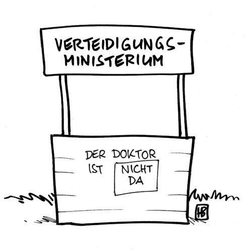 Cartoon: Der Doktor ist nicht da (medium) by Harm Bengen tagged doktor,guttenberg,paenuts,verteidigungsminister,verteidigungsministerium,doktor,guttenberg,verteidigungsminister,verteidigungsministerium,plagiat