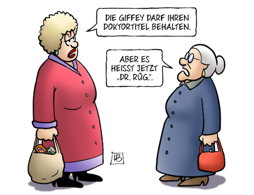 Cartoon: Doktor Giffey (medium) by Harm Bengen tagged giffey,doktortitel,spd,familienministerin,prüfung,rüge,susemil,jutta,harm,bengen,cartoon,karikatur,giffey,doktortitel,spd,familienministerin,prüfung,rüge,susemil,jutta,harm,bengen,cartoon,karikatur