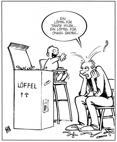 Cartoon: Ein Löffel für... (medium) by Harm Bengen tagged 