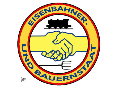 Cartoon: Eisenbahner und Bauern (medium) by Harm Bengen tagged eisenbahner,staat,sed,logo,bauernblockaden,streik,lokführer,bahn,gdl,bauern,proteste,harm,bengen,cartoon,karikatur,eisenbahner,staat,sed,logo,bauernblockaden,streik,lokführer,bahn,gdl,bauern,proteste,harm,bengen,cartoon,karikatur