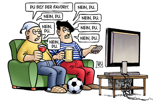 Cartoon: EM-Favorit (medium) by Harm Bengen tagged favorit,em,europameisterschaft,fussball,tv,nationalmannschaft,deutschland,frankreich,harm,bengen,cartoon,karikatur,favorit,em,europameisterschaft,fussball,tv,nationalmannschaft,deutschland,frankreich,harm,bengen,cartoon,karikatur