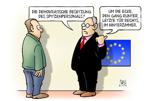 Cartoon: EU-Postenverteilung (medium) by Harm Bengen tagged eu,europa,postenverteilung,demokratische,besetzung,spitzenpersonal,kommisssionspräsidentin,ratspräsident,aussenbeauftragte,hinterzimmer,harm,bengen,cartoon,karikatur,eu,europa,postenverteilung,demokratische,besetzung,spitzenpersonal,kommisssionspräsidentin,ratspräsident,aussenbeauftragte,hinterzimmer,harm,bengen,cartoon,karikatur