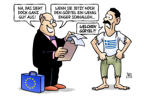 Cartoon: Euro-Gruppe und Griechenland (medium) by Harm Bengen tagged euro,europa,quadriga,ezb,iwf,esm,gruppe,griechenland,gürtel,prüfen,finanzhilfen,geld,kredite,armut,sparmassnahmen,harm,bengen,cartoon,karikatur,euro,europa,quadriga,ezb,iwf,esm,gruppe,griechenland,gürtel,prüfen,finanzhilfen,geld,kredite,armut,sparmassnahmen,harm,bengen,cartoon,karikatur